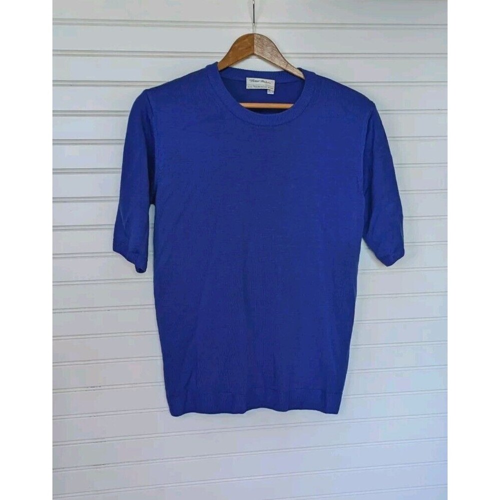 Peter Hahn Tasmanian Wool Womens Sweater Size 12 Cobalt Blue Layer Capsule